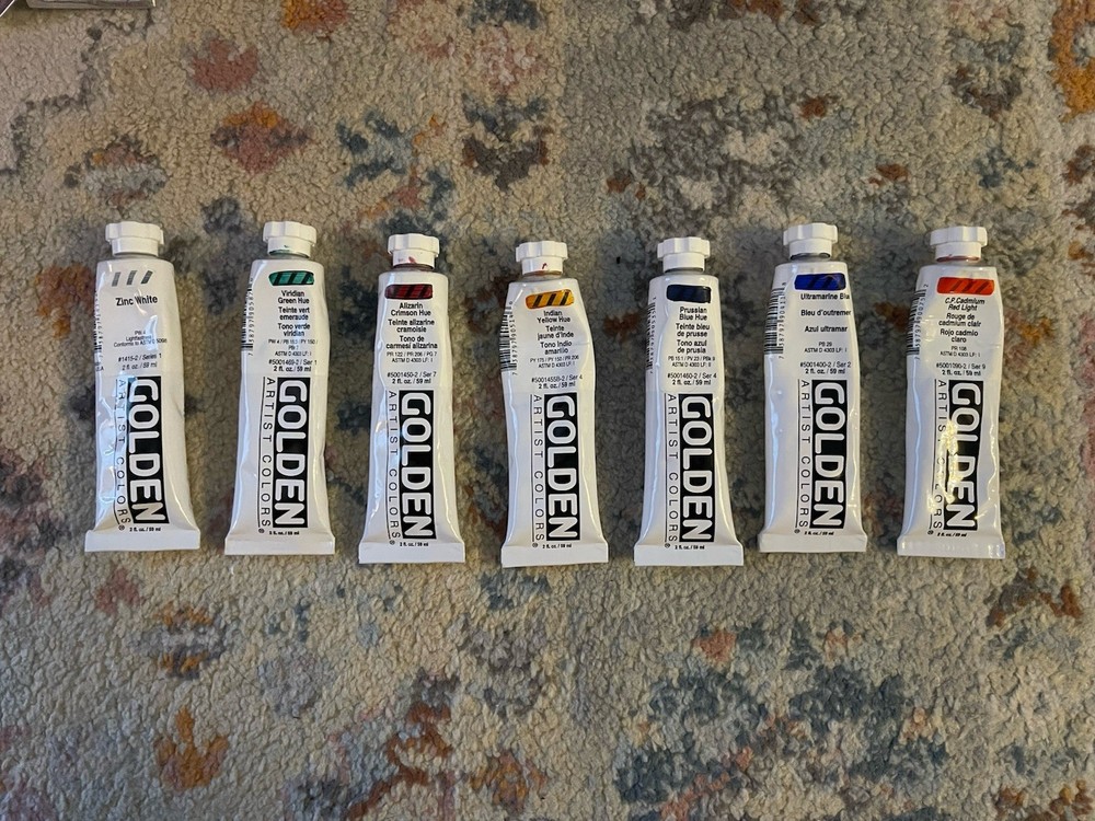 Golden Fine Art Acrylic Paint Set, 7 Tubes, Multicolor, Key Colors