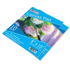 8″ x 10″ 10-Sheet 8-Ounce Triple Primed Acid-Free Canvas Paper Pad (2 Pads)