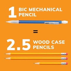 BIC Xtra Sparkle Mechanical Pencils with Erasers – Multi ‑ Color No 2 – 0.7mm