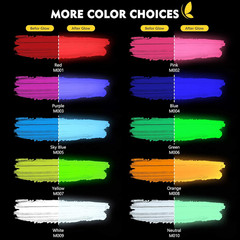 Acrylic Glow in The Dark Paint, 10 Bright Colours Liquid Luminous Paint, Neon Pa
