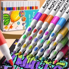 12–60 Color Acrylic Marker Set – Soft Tip Pens for Kids, Fabric, Stone & More