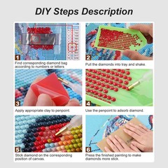 Diamond Art Kits for Adults, 5D Cross Diamond Painting Kits for Beginners, DIY 5