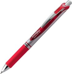 Retractable Gel Pens, 0.7mm Stainless Steel Tip, Red Ink – Pack of 12