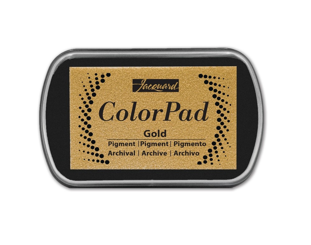 Jacquard ColorPad Metallic Gold Ink Stamp Pad – Acid-Free & Non-Toxic