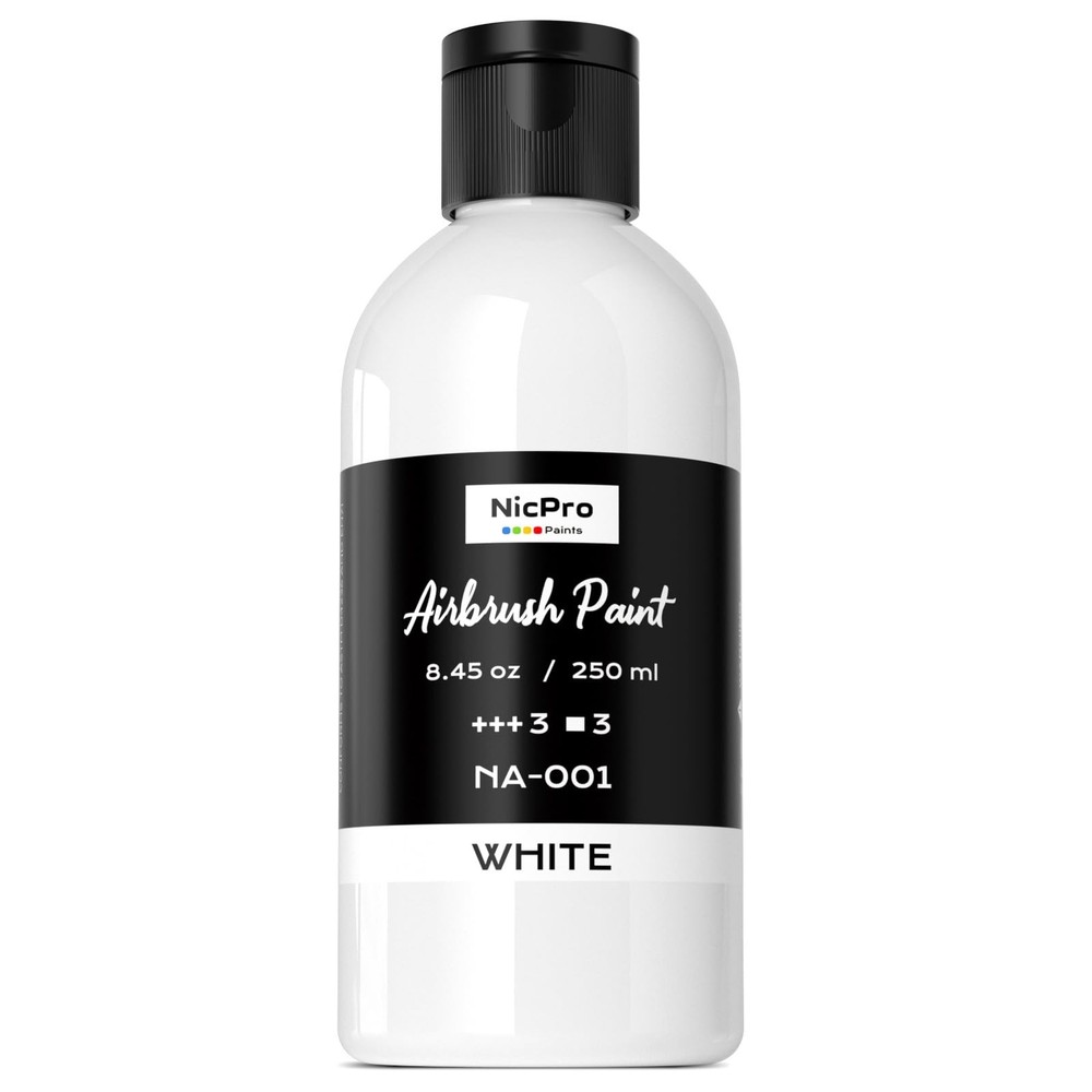 Nicpro White Large Airbrush Paint (8.45 oz, 250 8.45 Fl Oz (Pack of 1),