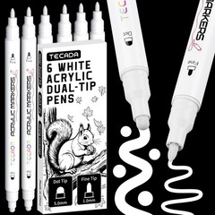 Versatile 6-Pack White Acrylic Paint Markers for Fabric, Wood, Rock & More