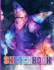 Independently Published Sketchbook: Watercolor Butterfly, Blank Sketch for Kids