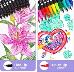 Adult Coloring & Calligraphy Set: 72 Non-Bleed Markers for Creative Minds