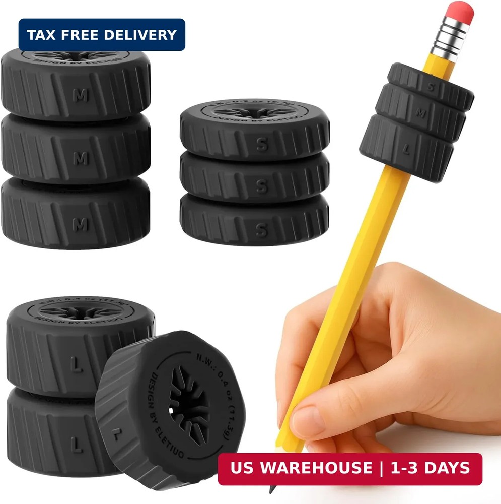 9-Pack Adjustable Pencil Weights (0.5-2.1oz),Textured Silicone Handwriting Aid f