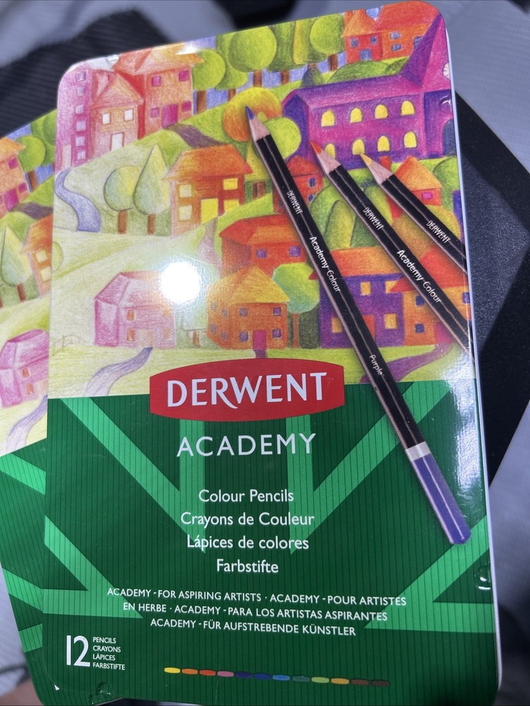 2 – Derwent Academy Color (2301937): Color Pencil tin of 12 (Assorted Colors)