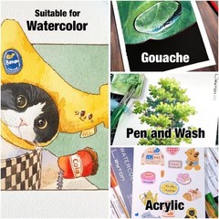 Non-Warping 100% Cotton Watercolor Paper Block – 20 7 x 5”, Cold Press White
