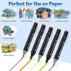 Professional Dual-Tip Alcohol Markers Set – 80 Colors for Drawing & Sketching