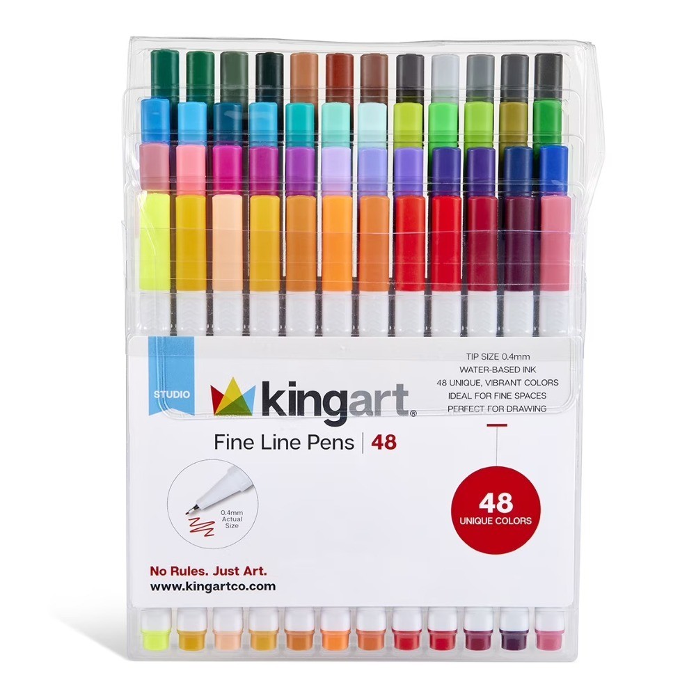 0.4mm Fine Line Drawing Pens, 48 Pack Colored Ink Artist Markers for Sketching &