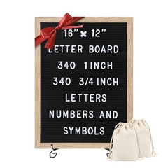 16×12″ Light Brown Felt Letter Board 680 Letters Changeable Message Board