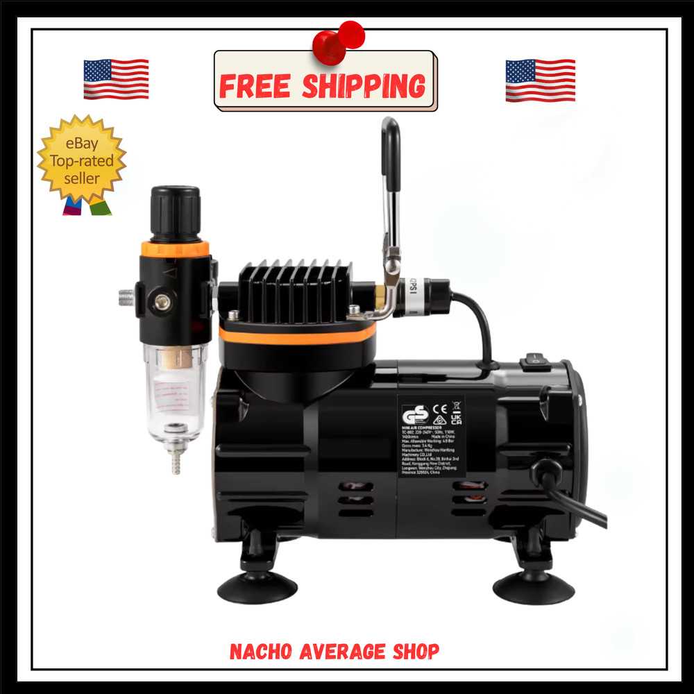 Professional Dual-Action Airbrush Kit 120W Electric Spray Gun Air Brush Painting