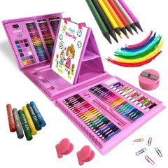 Pink Art Supplies, 208 Pack Art Set Drawing Kit for Girls Boys Artist , USA