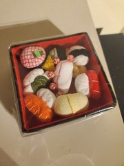 Cotton Sushi Bento Box – Cute Deco / Pretend Play Food -Small size, New