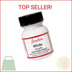 Angelus Acrylic Leather Paint, 1 Fl Oz, White – Professional Flexible, Crack, Sc