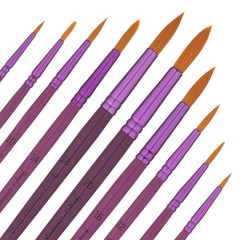 Jerry Q Art 20 pcs Golden Taklon Universal Brush Set for Watercolor, Acrylic,…