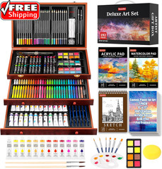 Art Supplies,192 Pack Deluxe Art Set Drawing Painting Supplies Kit | Acrylic Pad