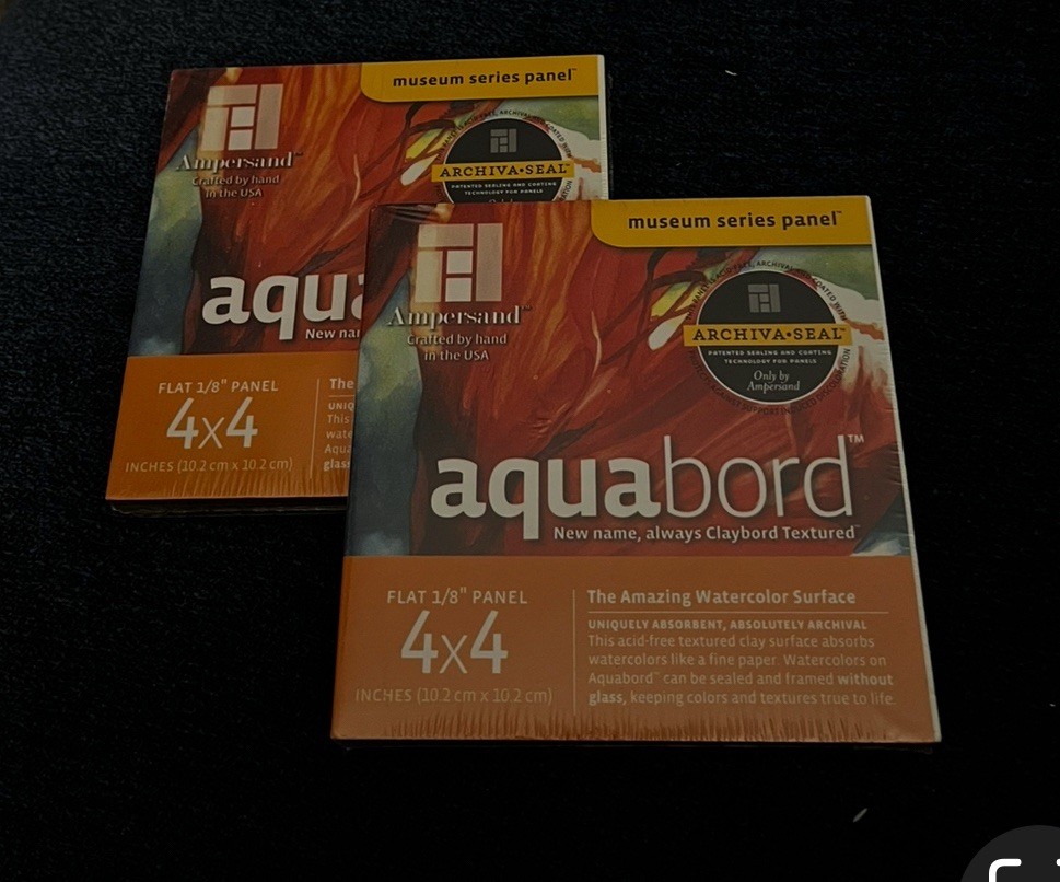 2sets Of 4 (8)Ampersand Watercolor Painting Aquabord 1/8 “Flat Profile 4″x4”
