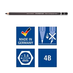 Staedtler Mars Lumograph Black, Carbon Blend Provides Jet Black Lines,