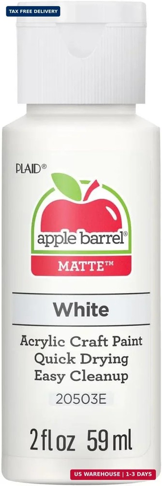 Apple Barrel Acrylic Paint in Assorted Colors (2 Ounce), 20503 White