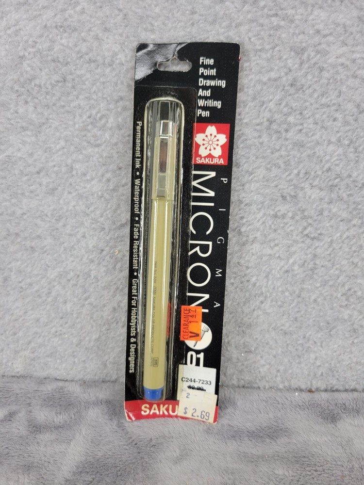 Pigma Micron 01 Blue Fine Point Drawing & Writing Pen Waterproof Fade Resistance