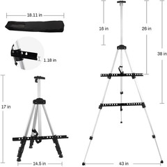 Art Easel Stand for Painting and Sign – RRFTOK 17 to 66 Inch Adjustable Aluminum