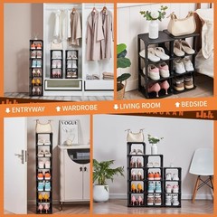 5 Tiers Vertical Shoe Rack, Narrow Free Standing Shoe Storage Organizer for E…