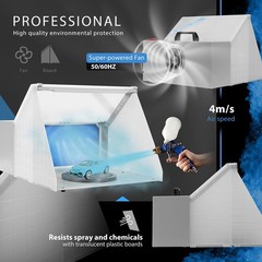 Portable Airbrush Spray Paint Booth Kit &LED Light Exhaust Filter Hobby Painting