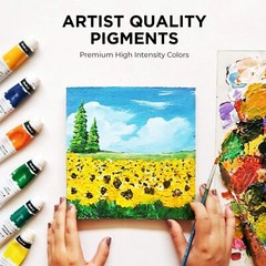 Acrylic Paint Set (64 Colors, 22 ml Tubes, 0.74 oz.) for Canvas, Crafts, Wood –