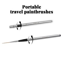 3 PCS Travel Watercolor Brushes Nail Art Liner Protective Case Handle