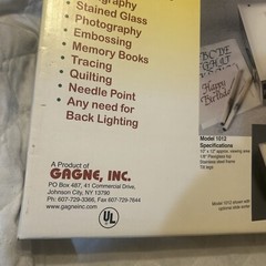 Light Box, Gagne Porta-Trace Model 1012-1 Tracing, Patterns 12 x 9.75 x 3 NEW!