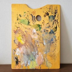 Vintage large easel Wooden artist palette Painter Painting oil Plein air Travel