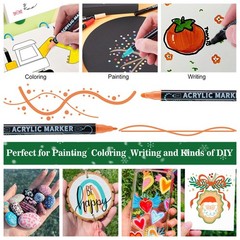 80 Colors Dual Tip Acrylic Paint Markers, Premium Dot & Fine Tip Coloring Pai…