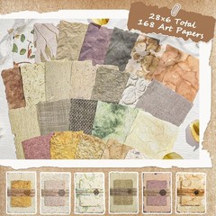 168 Pcs Textured Vintage Scrapbook Paper, 6 Themes Multicolor