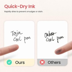 Black Ink Gel Pens 6 Pack with Retractable Fine Point for Writing