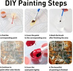 Paint by Numbers Kit for Adults Beginners, Autumn Paris Balcony Scene, Fall City