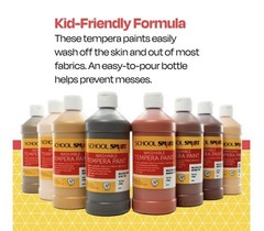 School Smart Washable Tempera Paint Set, Assorted Multiculutral Colors, Pint …
