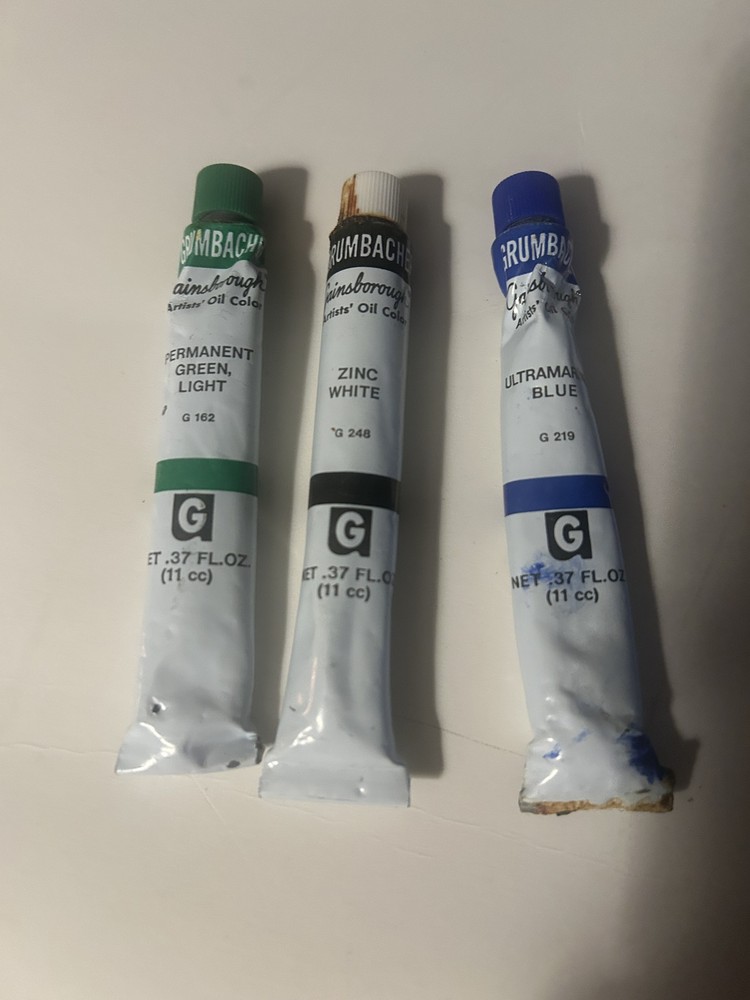 Grumbacher Gainsborough Artists’ Oil Color Paint Lot of 3 Tubes 11cc .37 fl oz