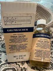 GRUMBACHER Artists’ Oil Medium Damar Varnish 8 fl oz New and Sealed In Box VTG