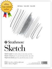 200 Series Sketch Pad 9X12 Inch 100 Sheets Tape Bound Artist Sketchbook
