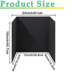 3-Pack Black Trifold Display Boards, 24 x 16 Inches Tri-Fold Corrugated Prese…
