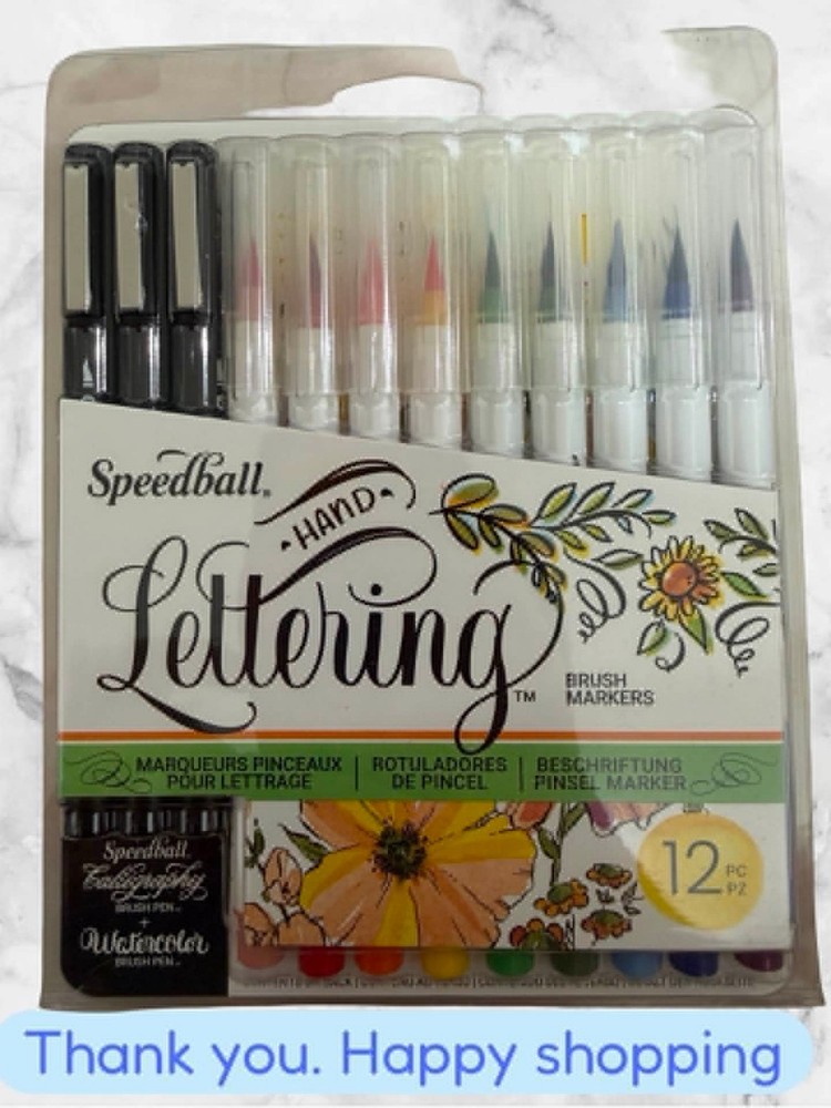 12 PCS HandLettering Brush Marker Set Art Painting Drawing Calligraphy Pen NEW