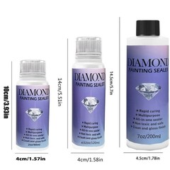 Diamond Painting Sealer Glue Kit 60/120/200ML with 3 Brushes Shine Finish