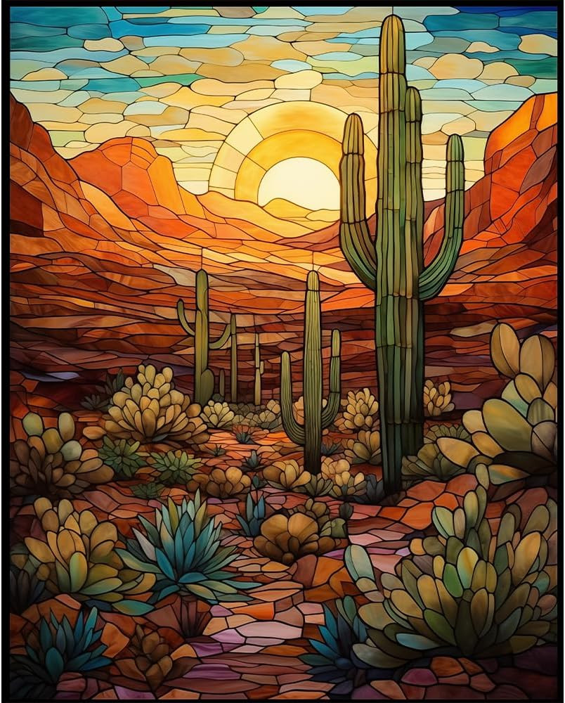 Paint by Numbers Kit for Adults – Cactus DIY Adult Paint by Number Kits Wilderne
