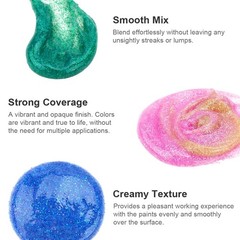 Iridescent Glitter Acrylic Paint Set – 8 Sparkling Colors, Non-Toxic Art Supplie
