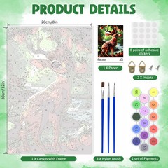 Framed Paint by Numbers Kit for Adults, Cute Fawn DIY Paint by Number Kits on Ca