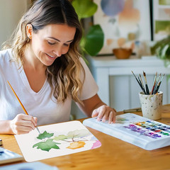 50 Sheets Cotton Watercolor Paper 140Lb/300 GSM Cold Press Water Coloring Paint